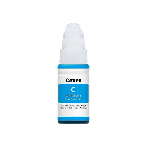 Tinta Ciano Canon GI-190 para Impressoras Pixma - 70ML - Alta Qualidade