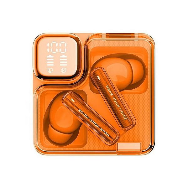 Fone de Ouvido Sem Fio QCY Melobuds Neo BH24QT31A - Laranja Bluetooth Premium