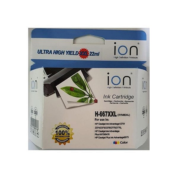 Tinta Ion 667XXL 22ML - Cor Vibrante para Impressão de Alta Qualidade