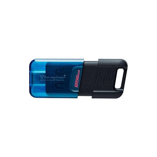 Pendrive Kingston DataTraveler 80M 256GB USB-C 3.2 - Preto - Armazenamento Rápido e Seguro