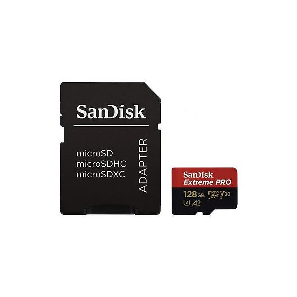 Cartão MicroSD 128GB SanDisk Extreme V30 200MB/s - SDSQXCD-128G