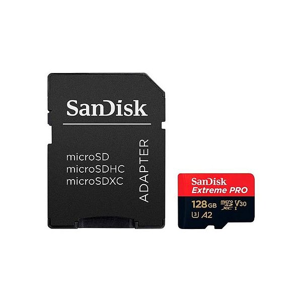 Cartão de Memória SanDisk Extreme Pro 128GB MicroSD com Adaptador - 200MB/s