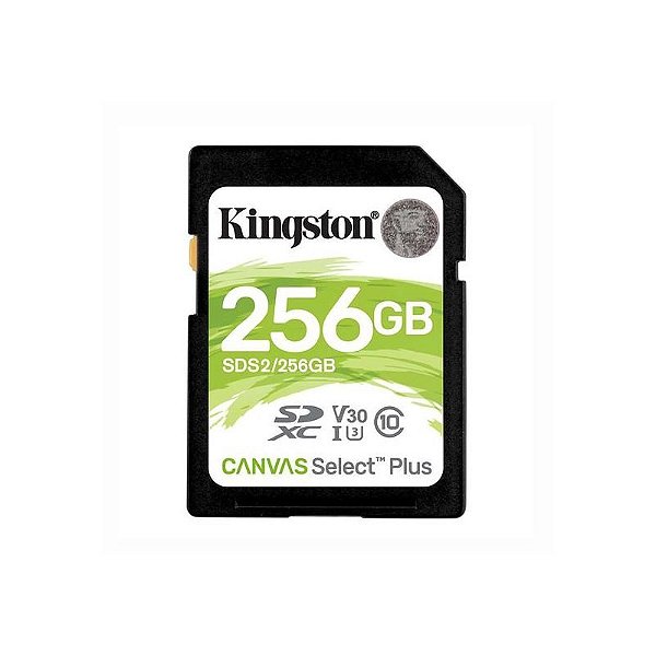 Cartão de Memória SD Kingston 256GB C10 U3 Canvas Select Plus