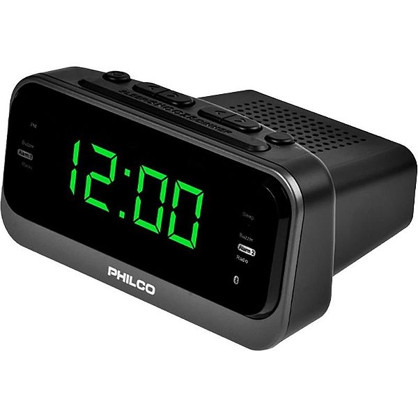Rádio Relógio Philco PAR1012BT-GR com Alarme Dual e FM Bivolt 50-60Hz