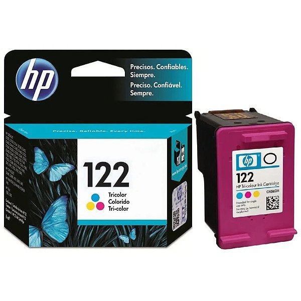 Cartucho de Tinta Colorida HP CH562HL 122 2ml para Impressoras