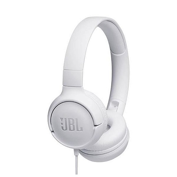 Fone de Ouvido JBL Tune 500 - Cor Branco com Conexão Cabeada