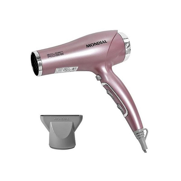 Secador de Cabelo Mondial Golden Rose 2000W 127V - Estilo Elegante e Desempenho Superior