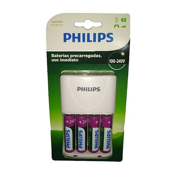 Philips Scb2445Nb/97 Carregador De Pilhas - Bivolt Branco