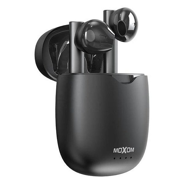 Fone de Ouvido Bluetooth Moxom MX-TW12 – Estilo e Conforto em Preto