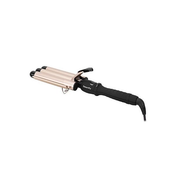 Modelador de Cachos Triplo Smartfy MC01G - Tecnologia Cerâmica Bivolt - Dourado