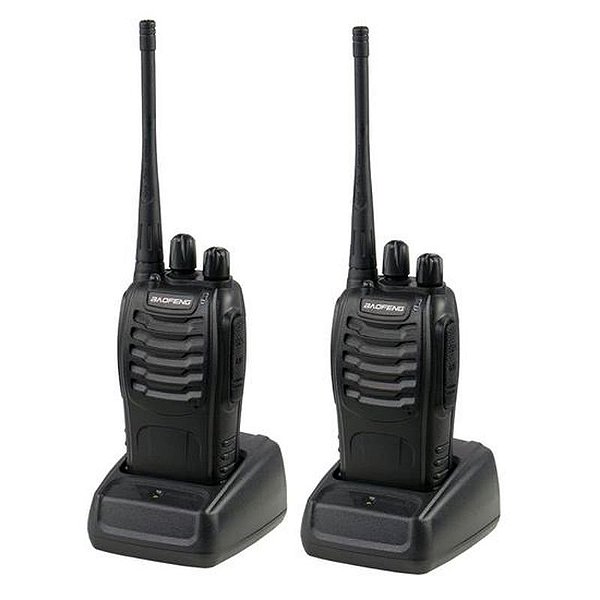 Rádio Comunicador Baofeng BF-888S - Kit com 2 Unidades - 16 Canais - Preto