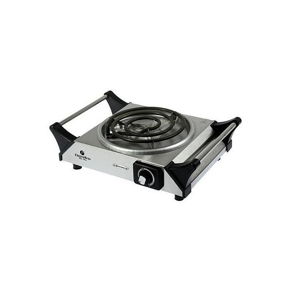 Fogareiro Elétrico Inox Electrobras Practic Cook 1200W 220V Preto e Prata