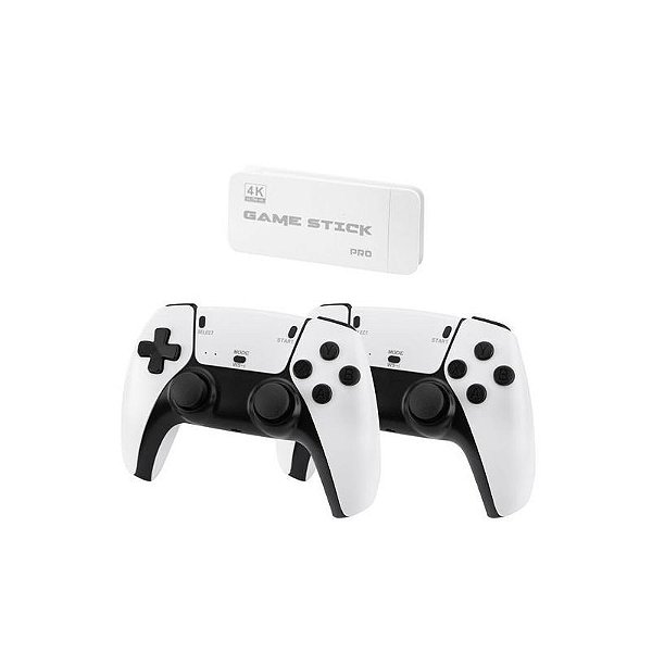 Controle Game Stick M15 Pro para Nintendo e Playstation - 2 Controles - Branco
