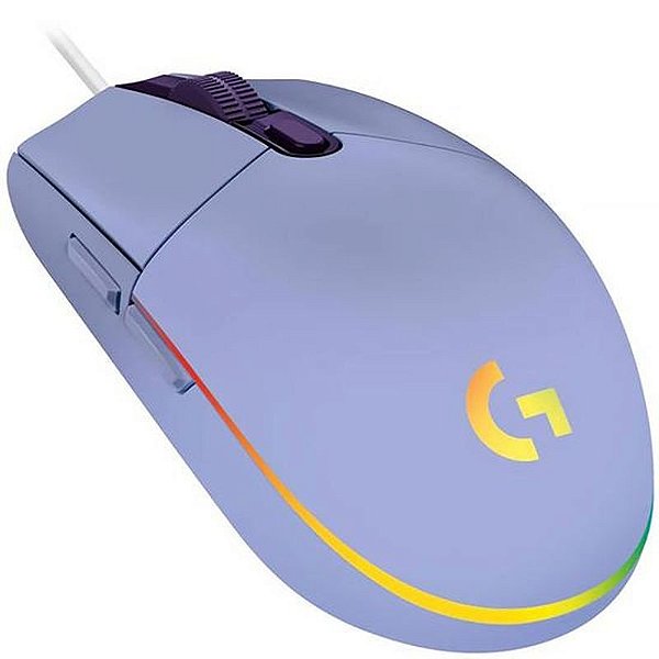 Mouse Gamer Logitech G203 USB 8000 DPI com Iluminação RGB - Roxo