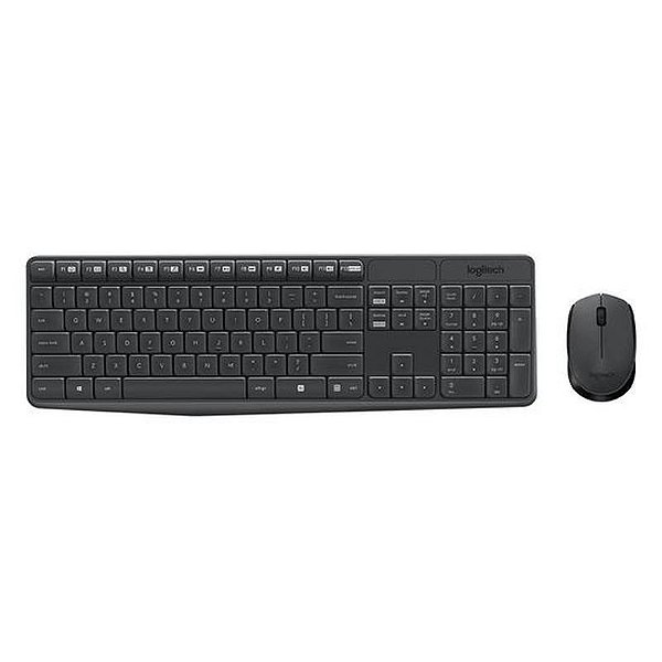 Conjunto Teclado E Mouse Wireless Logitech Mk235 - Preto (Layout Espanhol)