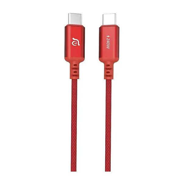 Cabo USB-C para USB-C 240W 200cm Adam Elements CASA P200 - Vermelho