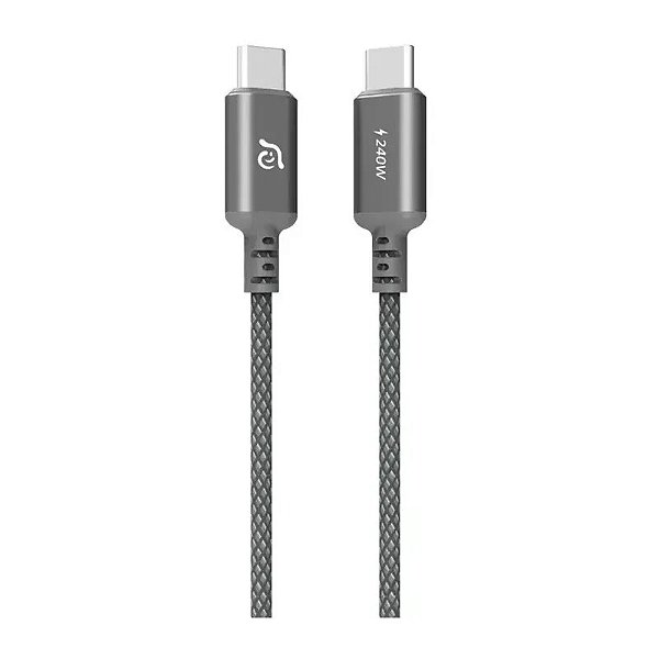 Cabo USB-C para USB-C 240W 200cm - Adam Elements CASA P200 - Cinza