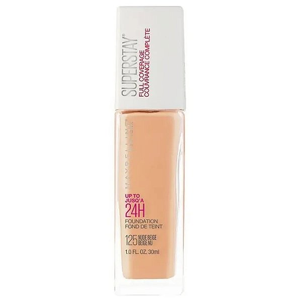 Base Maybelline Super Stay 24h Cobertura Total 125 Nude Bege - 30mL