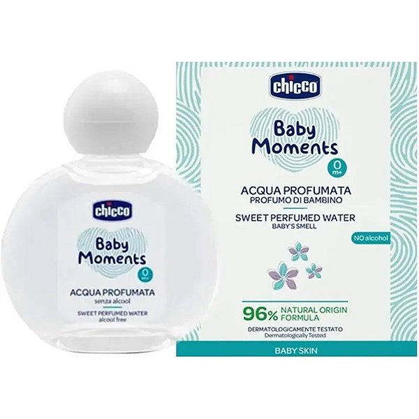 Água Perfumada para Bebês Chicco Baby Moments - 100mL