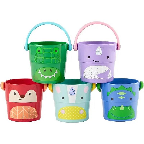 Baldes Empilháveis e Derramáveis Zoo Skip Hop - Conjunto com 5 Peças