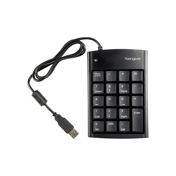 Teclado Numérico Targus AKP10US - Preto, Conforto e Precisão para Seu Escritório