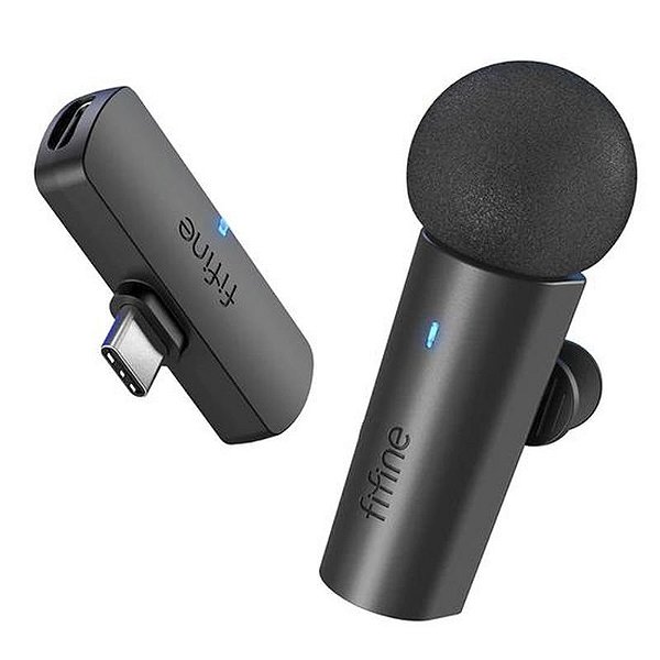 Microfone Sem Fio Fifine M6 - Modelo Preto para Gravação e Performances ao Vivo