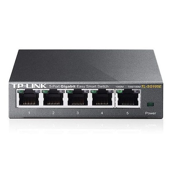 Switch de Rede TP-Link TL-SG105E 5 Portas Gigabit 1000MBPS - Cor Cinza