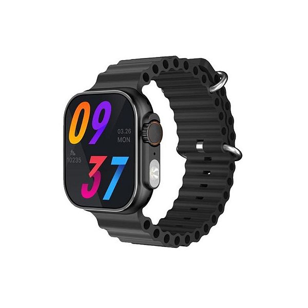 Relógio Inteligente TW 28 Ultra Séries Night Guider / Kalobee / 49MM / com Lanterna - Preto