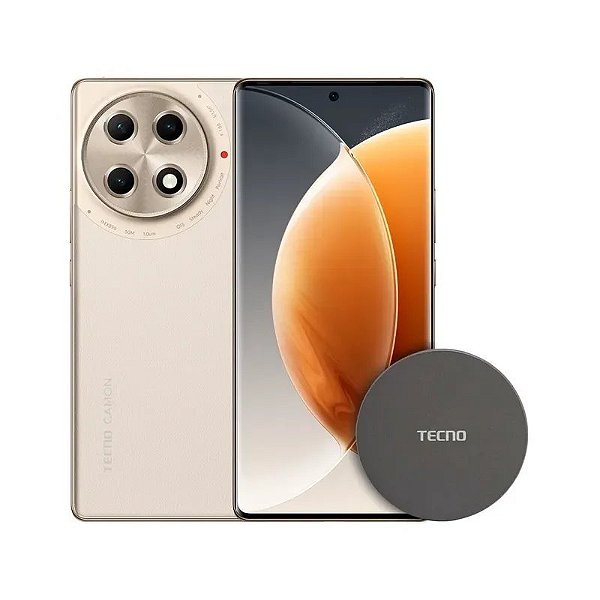 Smartphone Tecno Camon 30S Pro LTE DS 6.78" 8GB/256GB Gold + Carregador MagBase 15W