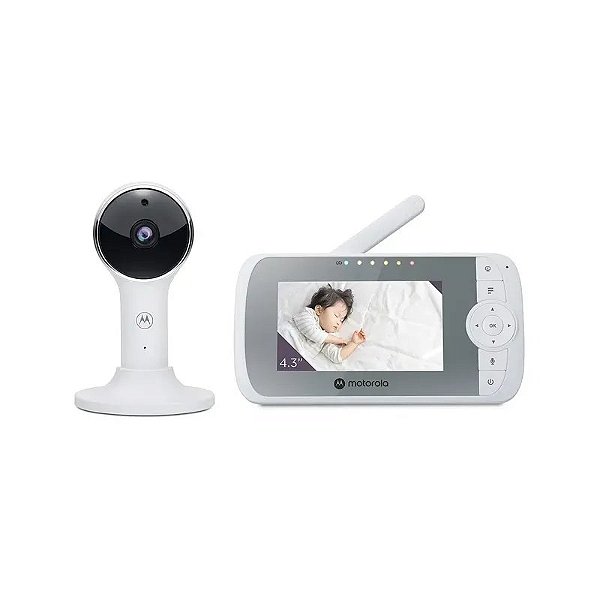 Babá Eletrônica Motorola VM64 Connect com Tela 4.3" Wi-Fi - Branco