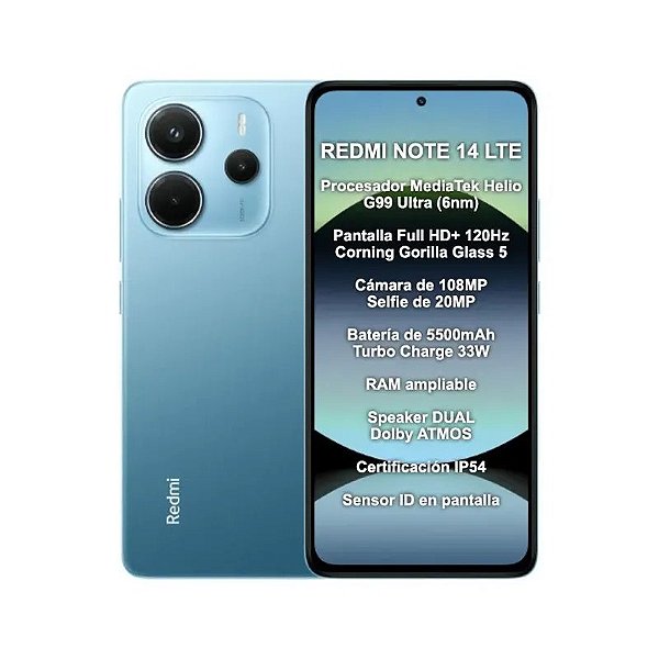 Smartphone Xiaomi Redmi Note 14 LTE Dual SIM 6.67" 8GB RAM 256GB Azul (Global)