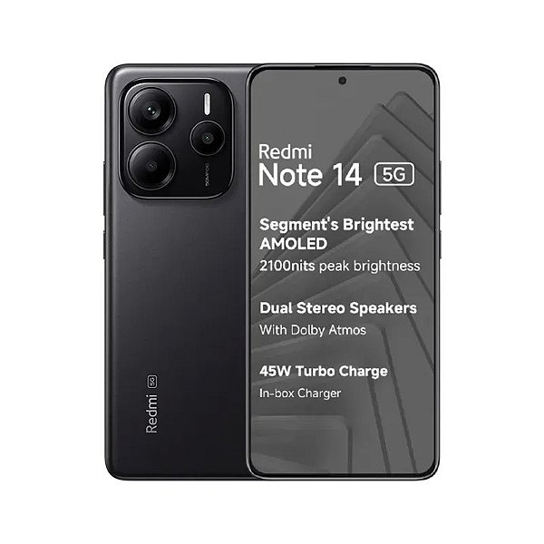 Smartphone Xiaomi Redmi Note 14 5G Dual SIM 6.67" 6GB RAM 128GB Preto (Índia)