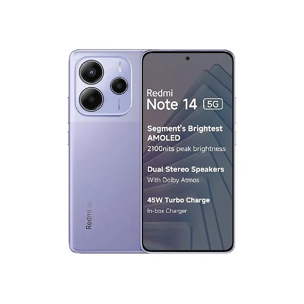 Smartphone Xiaomi Redmi Note 14 5G Dual SIM 6.67" 6GB RAM 128GB Roxo (Índia)