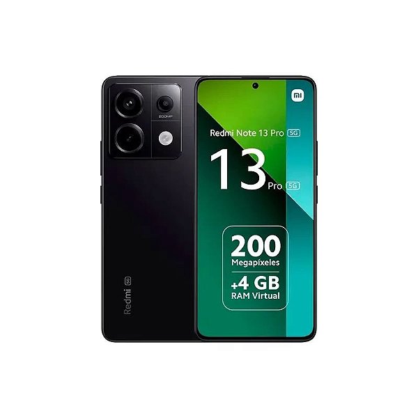 Smartphone Xiaomi Redmi Note 13 Pro 5G Global 512GB 12GB RAM Dual SIM Tela 6.67" Preto