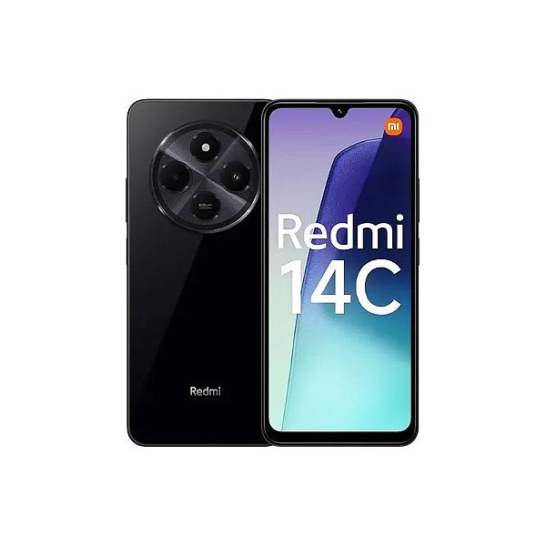 Smartphone Xiaomi Redmi 14C Global 128GB 6GB RAM Dual SIM Tela 6.88" Preto (Lacre Pequeno)