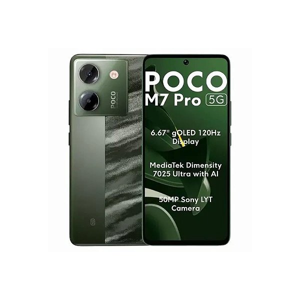 Smartphone Xiaomi Poco M7 Pro 5G Global 256GB 12GB RAM Dual SIM Tela 6.67" Verde