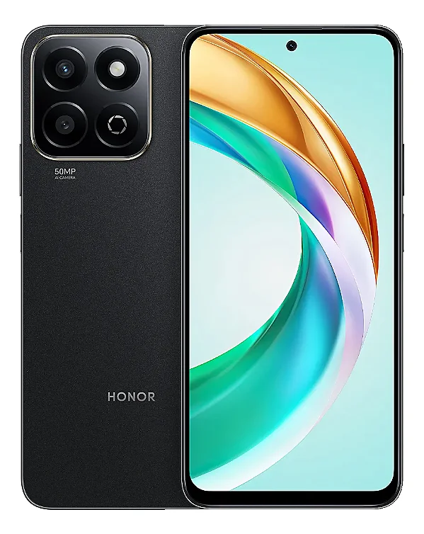 Smartphone Honor X6B 5G Dual SIM 256GB/4GB RAM, Tela 6.56", Câmeras 50+2MP/5MP - Midnight Black