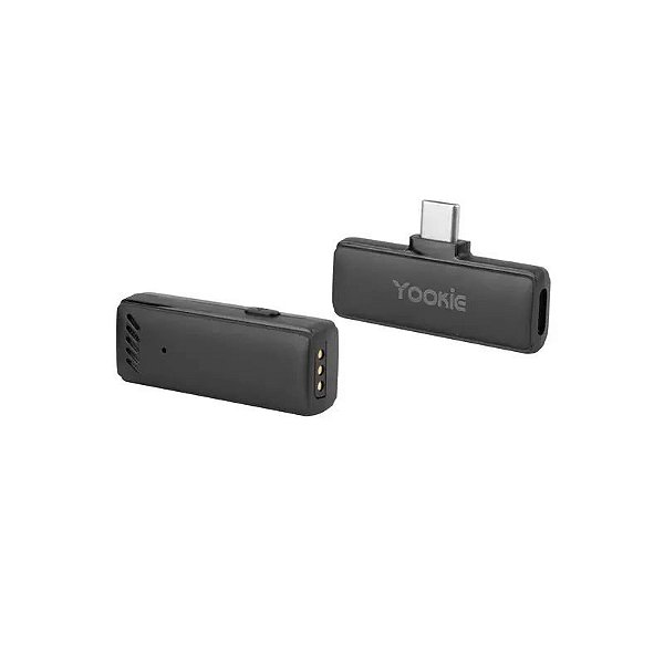 Microfone Sem Fio Yookie YM03 para Celular Tipo C - Preto