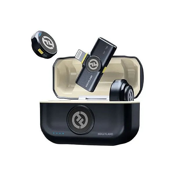 Microfone Sem Fio Hollyland Lark M2 para Smartphone com Conector Lightning - Preto