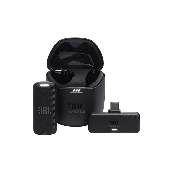 Microfone Lapela JBL Quantum Stream USB-C Sem Fio para Smartphone - Preto