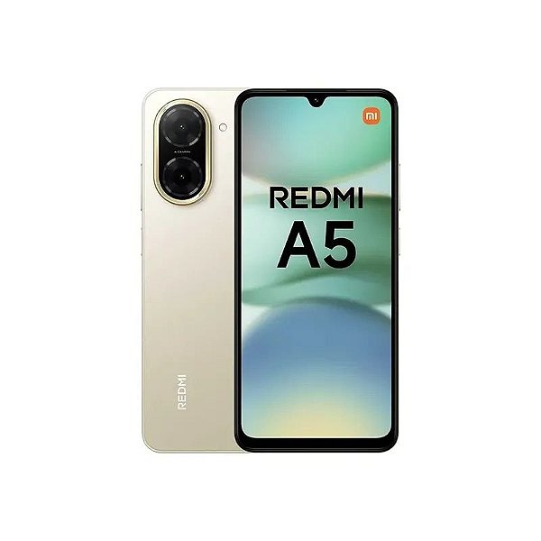 Celular Xiaomi Redmi A5 Dual SIM 128GB/4GB RAM, Tela 6.88", Câmeras 32MP/8MP - Sandy Gold (Global)