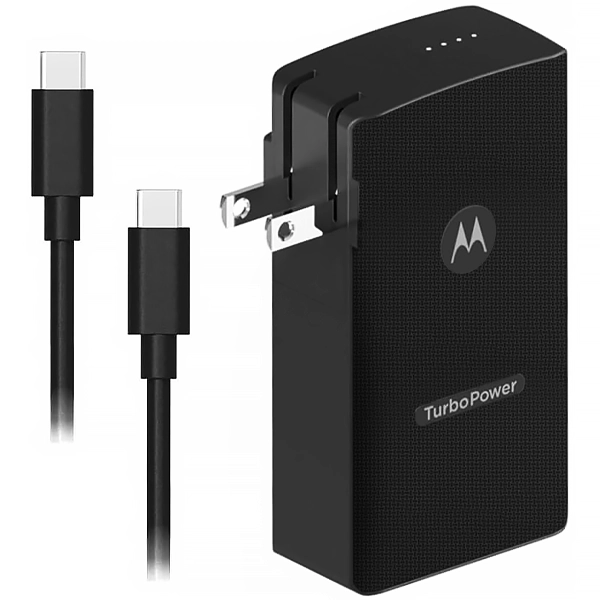 Carregador Portátil Motorola SJP401 5.000 mAh com 2 Saídas USB e USB-C - Preto
