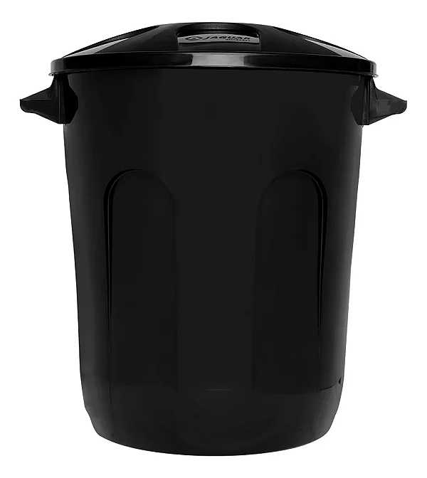 LIXEIRO MULTIUSO ECO 60L COM TAMPA PRETO