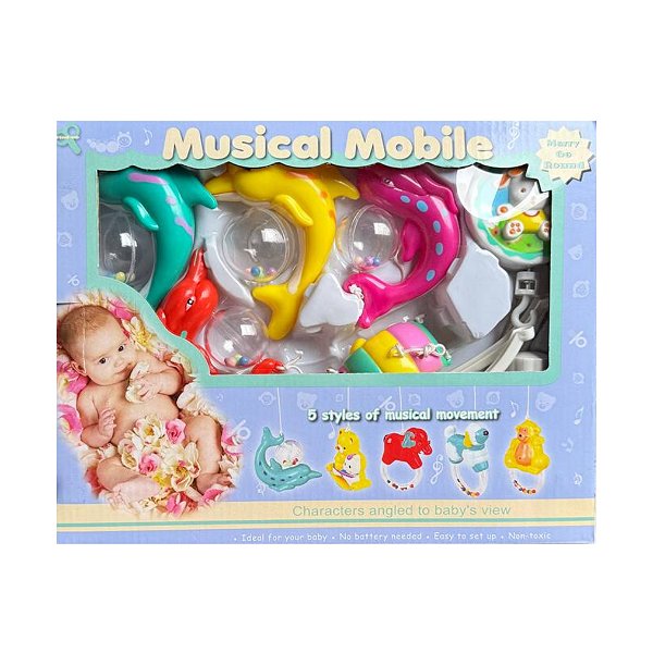 Móbile Infantil Musical Giratório Com Som A corda Golfinho