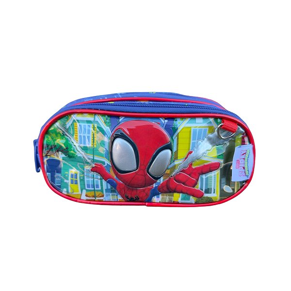 ESTOJO ESCOLAR 2 COMPARTIMENTOS REFORÇADO HOMEM ARANHA