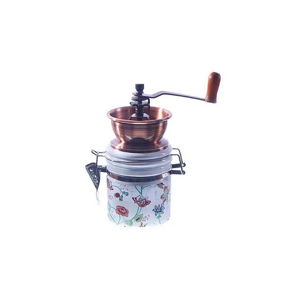 Moedor de Café Manual com Desenho Floral