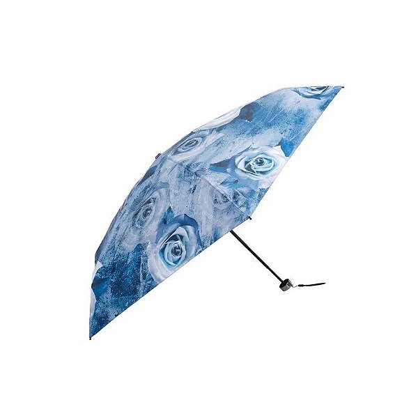 Guarda-Chuva Floral Azul 18CM Fechado 90CM Circunferência