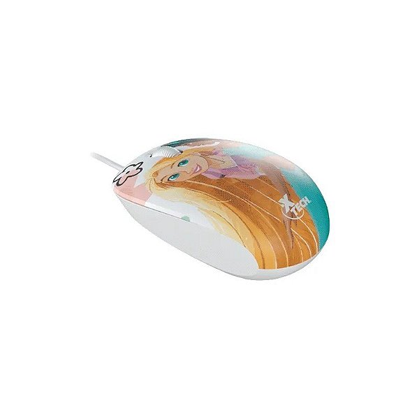 Mouse Xtech XTM-D406PS - Com Fio - 1200 Dpi - 3 Botões - Disney Princess
