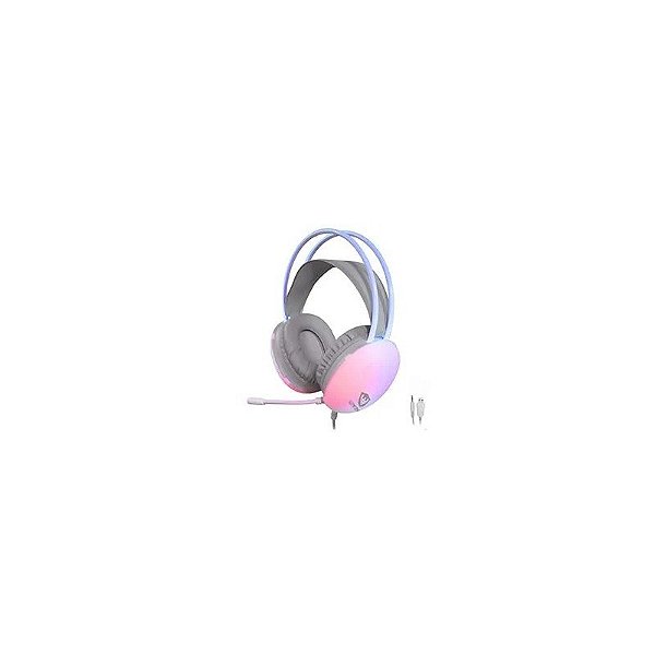 Headset Gamer Satellite GH-554 RGB com Fio - Cinza/Branco