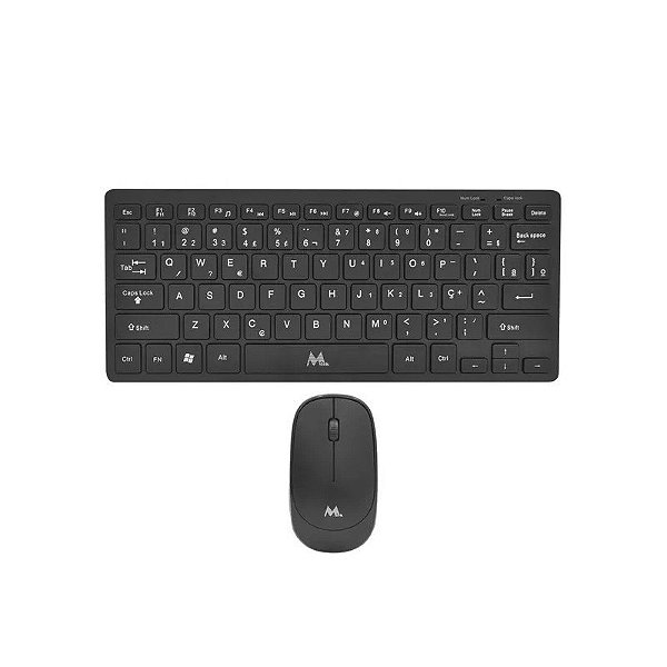 Teclado Mtek + Mouse KM-5276B Sem Fio Porta USB - Preto